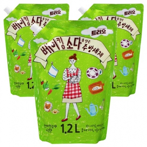 트리오 베이킹소다를 담은 주방세제