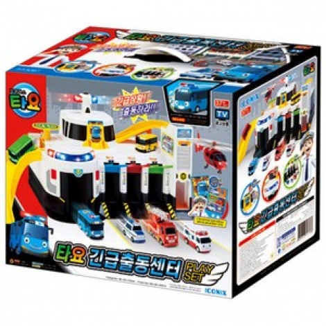 아이코닉스 타요 빙글빙글 컨트롤 주차타워 자동차 작동완구