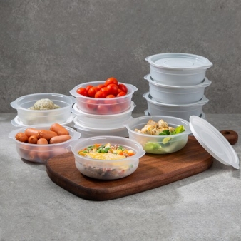 코멧 키친 전자레인지용 보관용기 그레이 6P + 화이트 6P