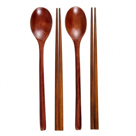 코멧 옻칠 나무 수저세트 2세트