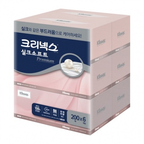 크리넥스 실크소프트 프리미엄 미용티슈 2겹