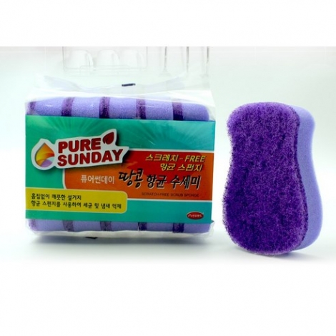 퓨어썬데이 땅콩 항균 스펀지 수세미