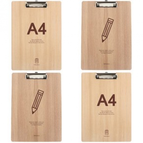 포포팬시 심플 우드 클립보드 A4