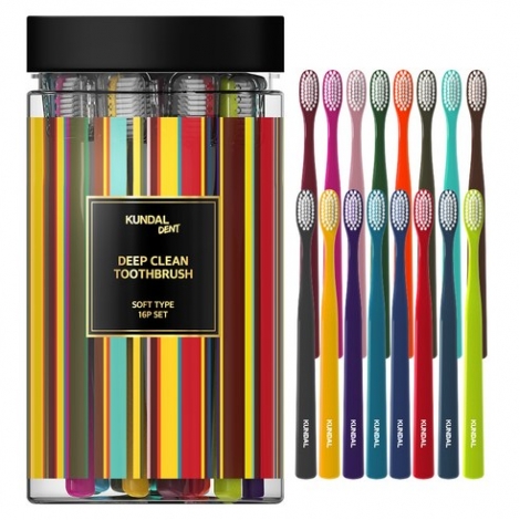 쿤달 딥 클린 탄력 항균 이중미세모 칫솔 부드러운모