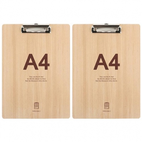 포포팬시 심플 우드 클립보드 A4
