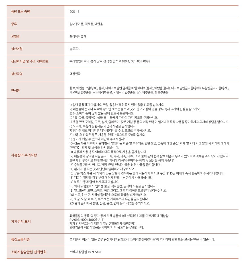 쿤달 퍼퓸 디퓨저 200ml 3개 + 섬유스틱 15개 세트